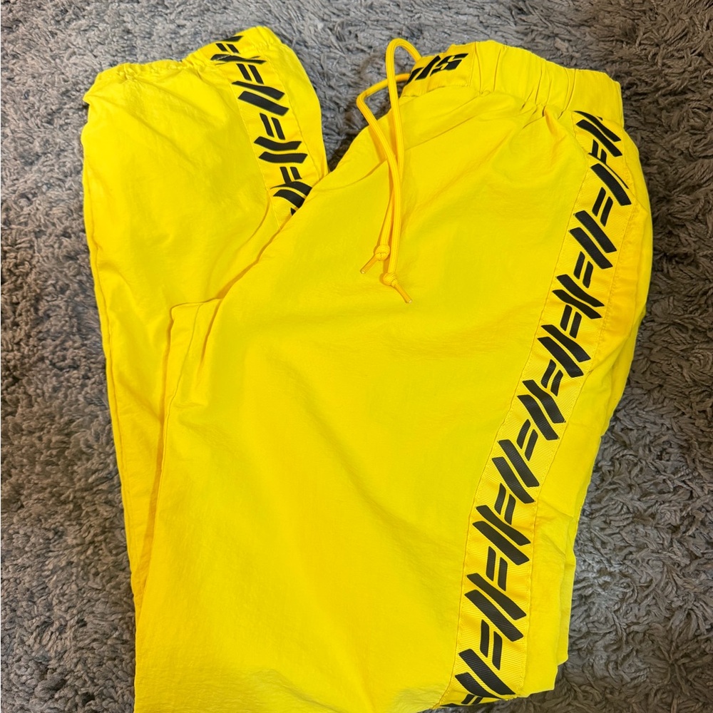 Yellow Petals & Peacocks Windbreaker Pants